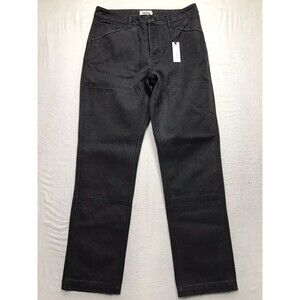 NWT TAYLOR STITCH Double Knee Chore Pant Jeans Men 33x32 Black Canvas Work